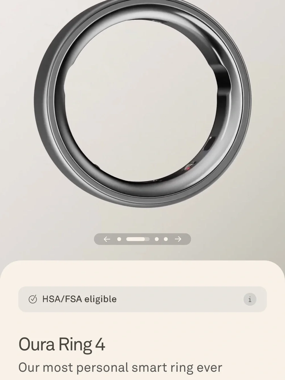Oura Ring 4 silver - size 7